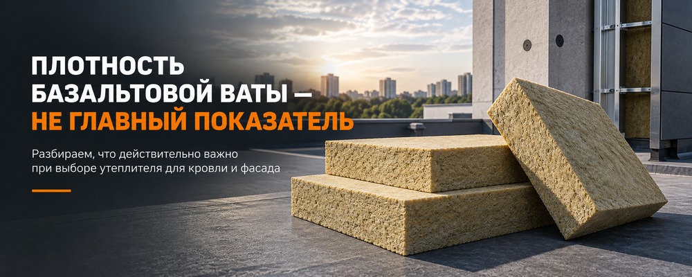 Плотность базальтовой ваты для кровли и фасада